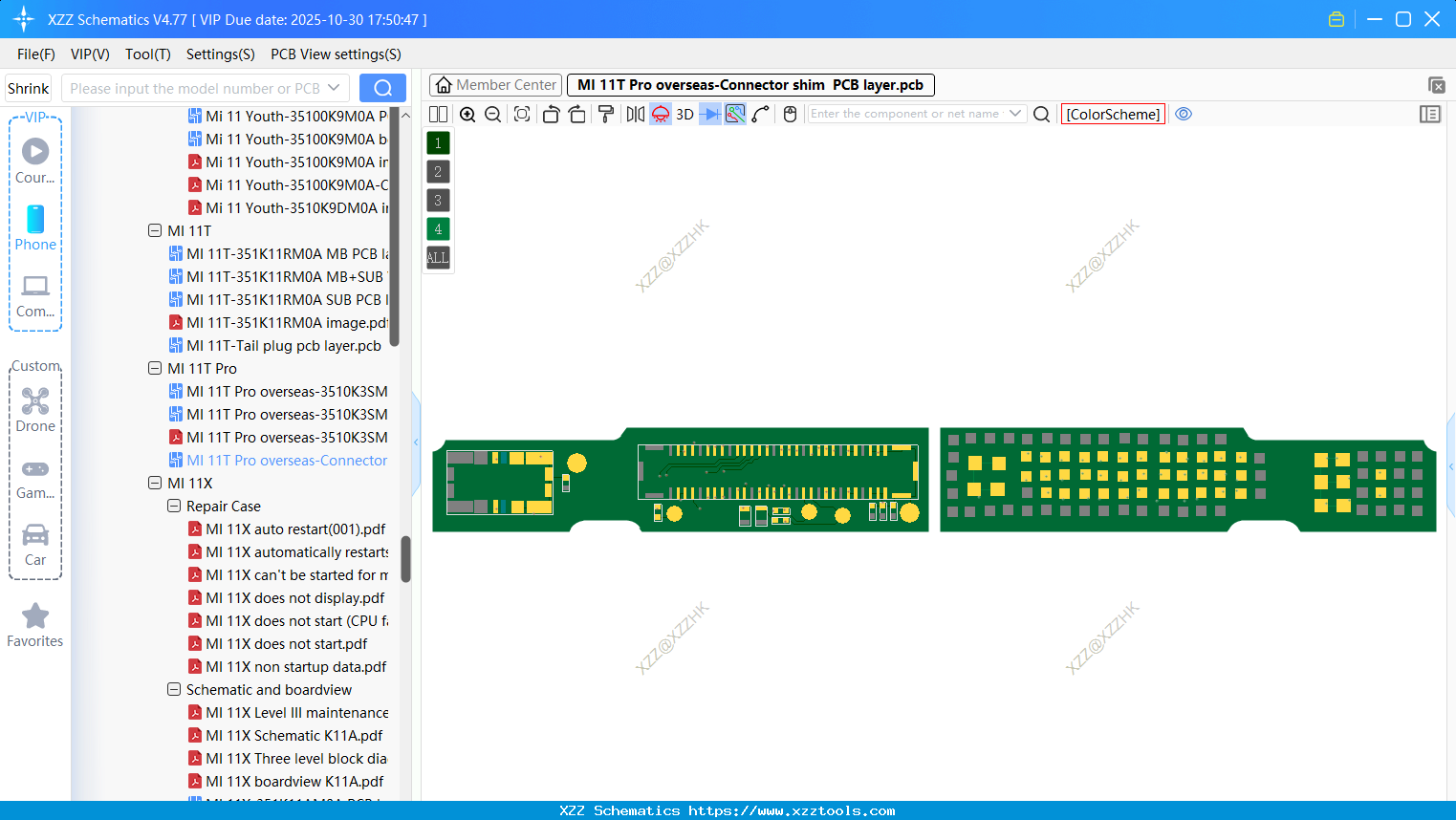 Xiaomi MI 11T Pro Overseas-Connector Shim PCB Layer